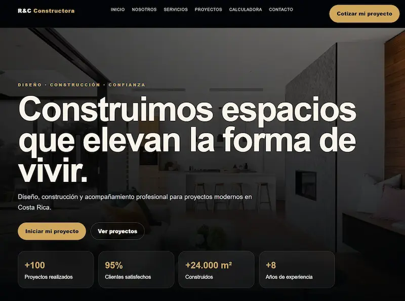 Sitio web corporativo para Constructora JC