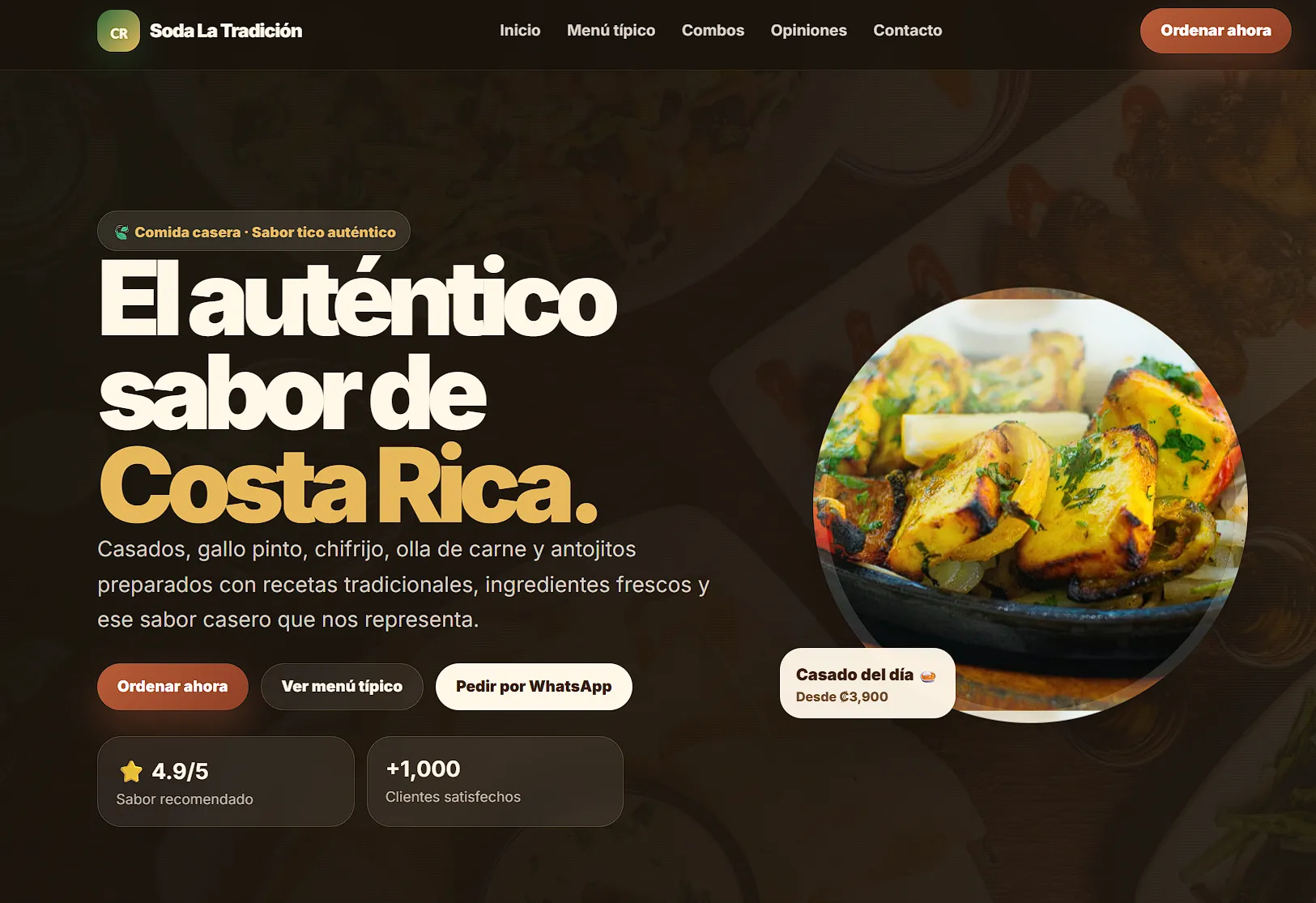 Diseño web para Soda La Tradición en Costa Rica